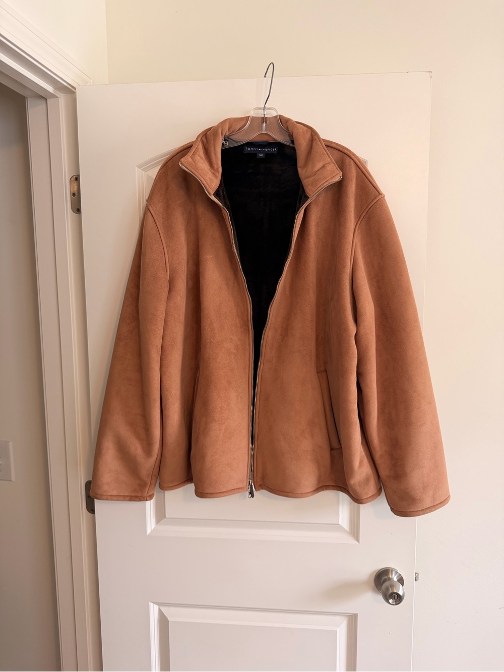 Tommy Hilfiger Men's Tan Suede-Look Zip Jacket